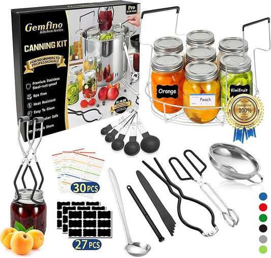 Gemfino Canning Supplies Starter Kit with Canning Rack,Canning Kit for Beginners
