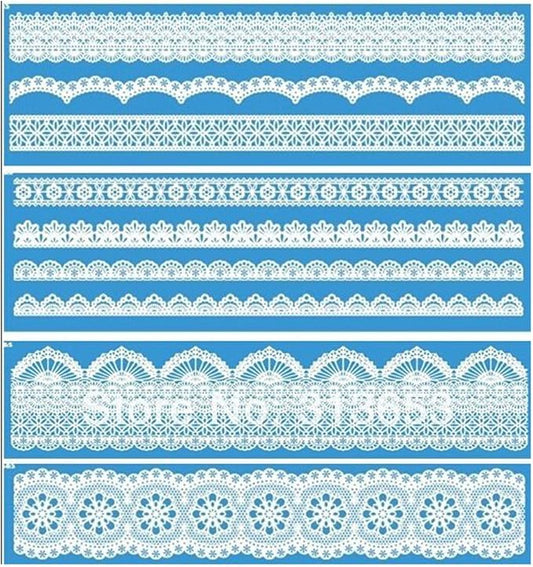 set of 4 huge 15.5" sugar edible cake silicone fondant impression lace mat cake decorating mold gum paste cupcake topper tool icing candy imprint baking moulds sugarcraft trimming flower