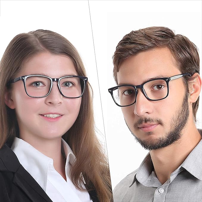 YEIN Bifocal Reading Glasses with Blue Light Blocking Lenses, Bifocal Reader for Women and Men, Vintage Square frame with Spring Hinge (+0.00/+2.00 magnification)