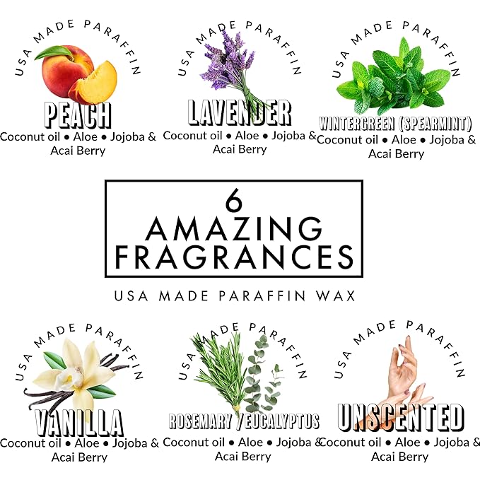Premium Paraffin Wax Refills - Made in USA - Enhanced and Rich Oil Infusion of Coconut and Jojobo for Luxurious Spa and Home Use on Hands and Feet
