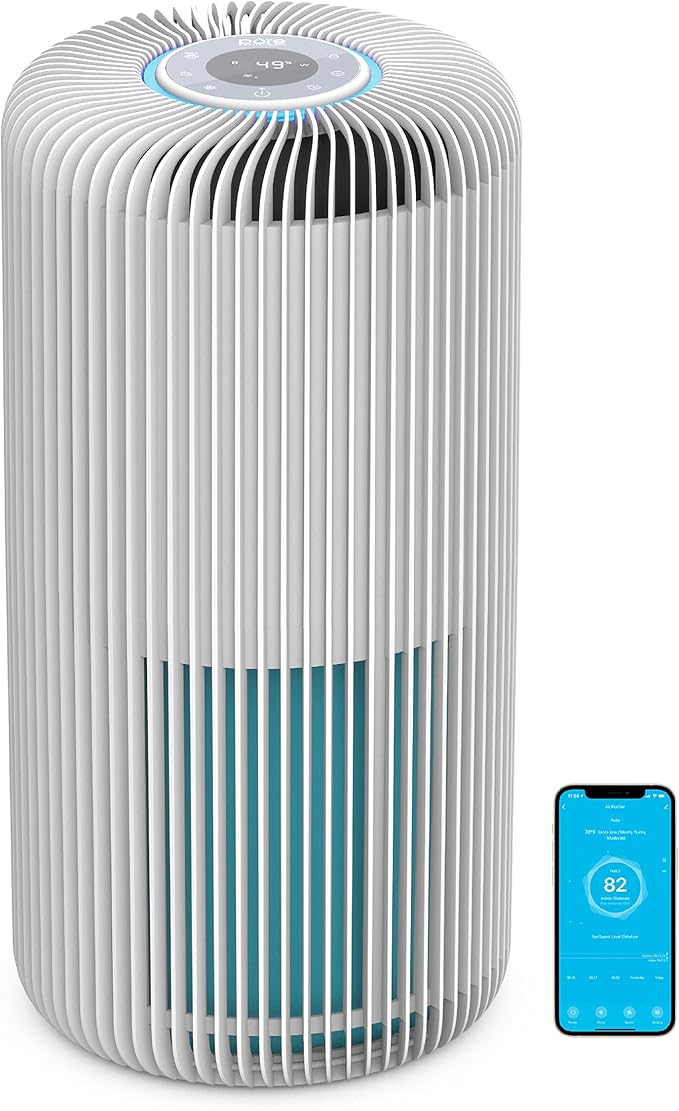 Pure Enrichment PureZone Turbo Smart Air Purifier and Replacement Filter for Large Rooms - Energy Star Rated, 5 Stage Filtration, Smartphone Compatible, Traps Germs, Smoke, & Dust