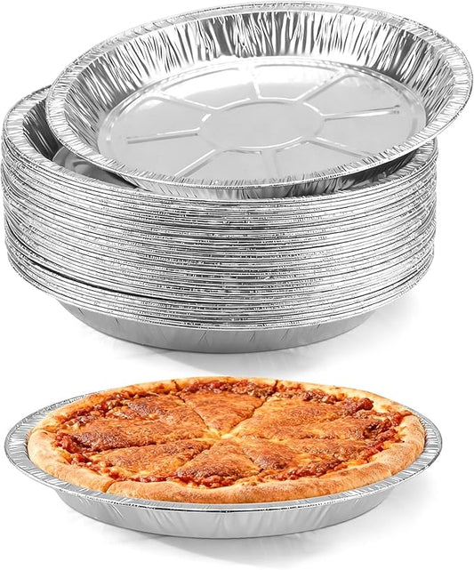 36 Pack 9 Inch Round Aluminum Foil Pie Tins - Disposable Heavy-Duty Pans, Freezer Safe for Baking Pies, Quiches, Tarts & Takeout