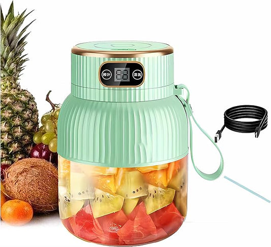 Portable Blender,Portable Blender for Shakes and Smoothies, Personal Size High Speed Blender,21oz USB C Rechargeable Blender for Travel/Picnic/Office/Gym/Sport (GREEN)