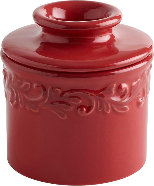 Butter Bell - The Original Butter Bell crock by L Tremain, a Countertop French Ceramic Butter Dish Keeper for Spreadable Butter, Antique Collection, Emerald