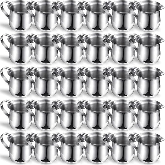 Bokon 36 Pcs Stainless Steel Bell Creamers 3 oz Creamer Pitcher for Serving Milk Coffee Cream Syrup Sugar Bell Shaped Container Espresso Shot Frothing Pitcher Cup for Restaurant Cafes Home
