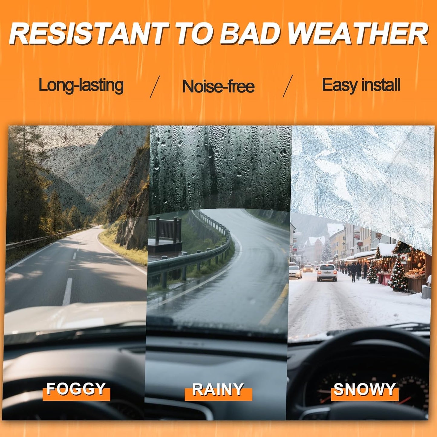 HULADAED® 24'' 14'' 9'' Windshield Wipers Replacement for Chevy/Chevrolet Spark 2022-2016,Silicone Front Rear Wiper blades for MY Car-All Weather & Quiet(3 PACK)