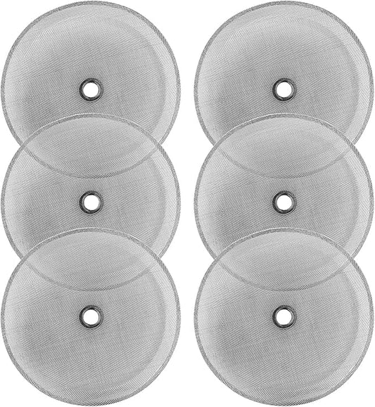 Sivaphe 6 Pieces French Press Replacement Filters Part, 3.15-4 Inch Cafetiere Coffee Maker Filter Stainless Steel, French Press Metal Mesh Screen for 1000 ml/ 34 oz/ 8 cup French Coffee and Tea Press