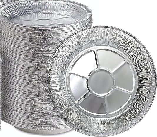 9" Aluminum Foil Pie Tins (25 Pack), Disposable Aluminum Pie Pans, Foil Pans for Baking, Cooking, Freezer Safe, Round Foil Pans, Foil Plates Perfect for Quiche, Tarts, Pies, & Takeout Spare Essentials