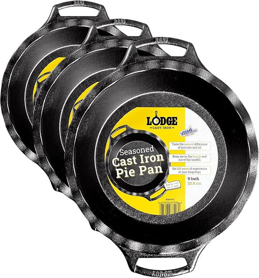 Lodge Cast Iron Pie Pan 9 Inch (Pack of 3)